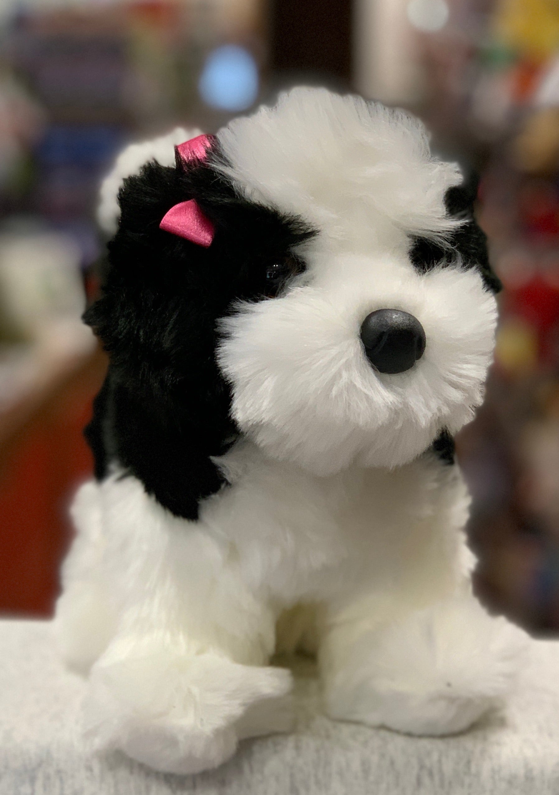 Douglas Poofy Shih Tzu Black and White Dog Plush 10 Sausalito Ferry Co