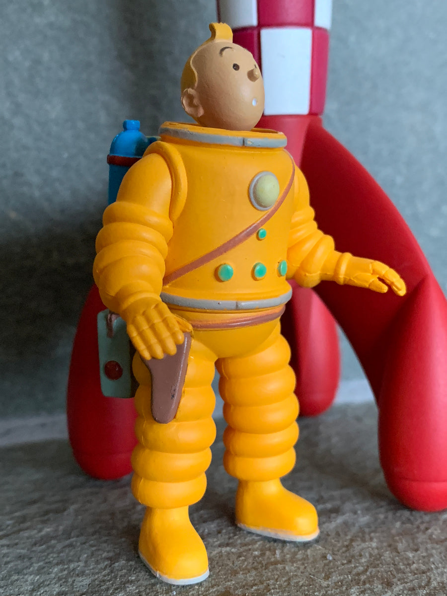 Figurine plomb Tintin ; Box 3 micro figurine - Lune
