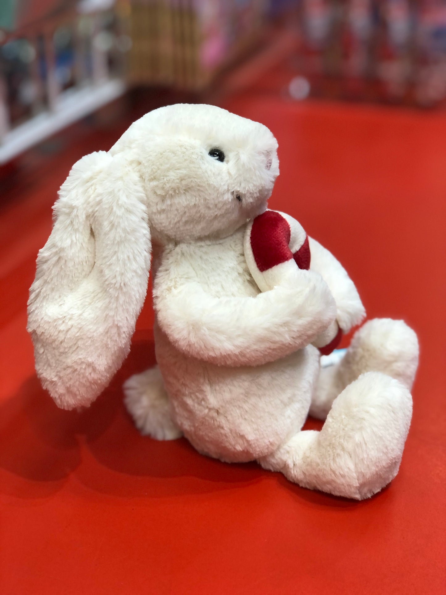 Jellycat Bashful Bunny with Candy Cane Plush 7"