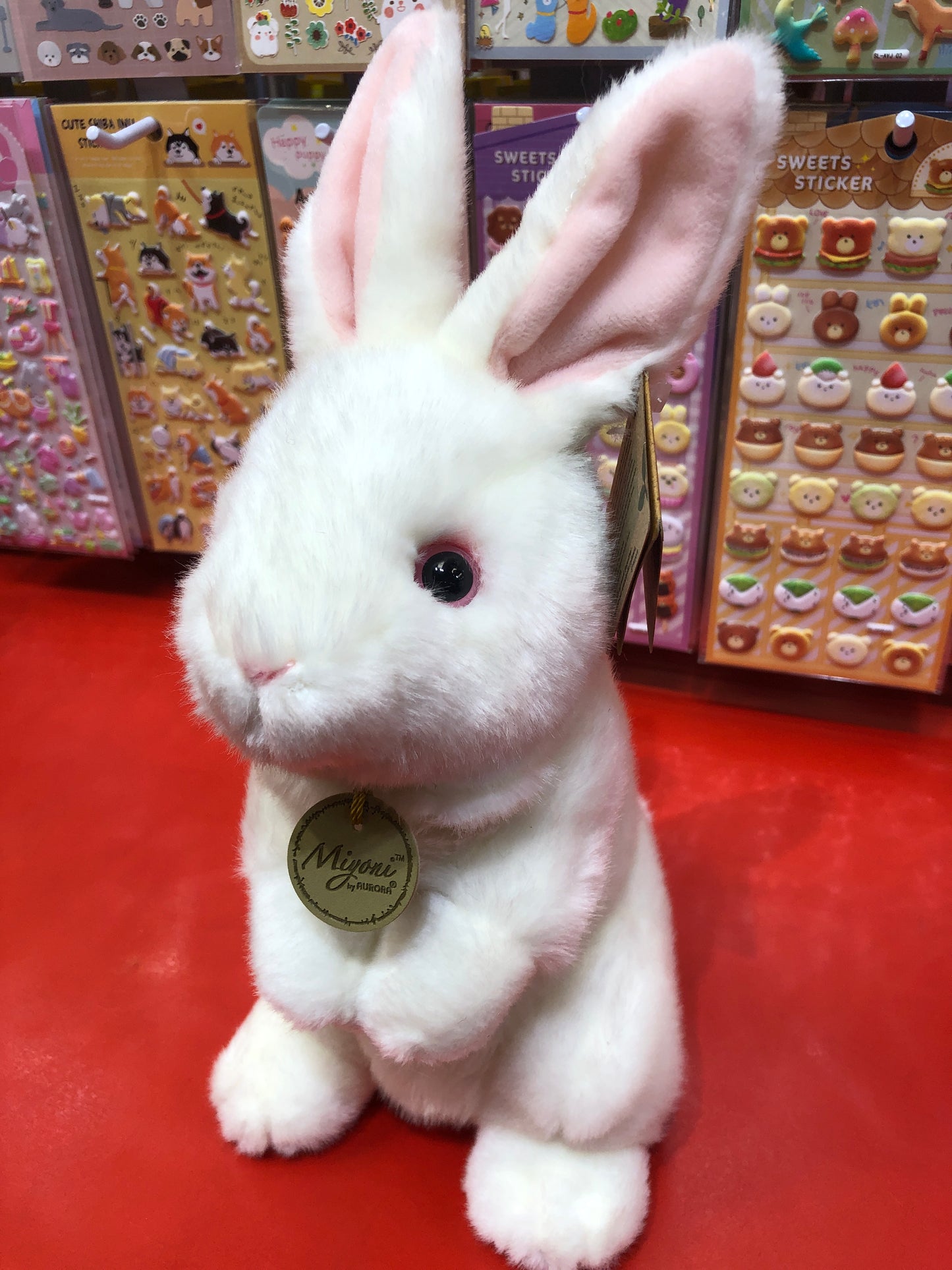 Aurora Miyoni Sitting Pretty American White Rabbit Plush 12"