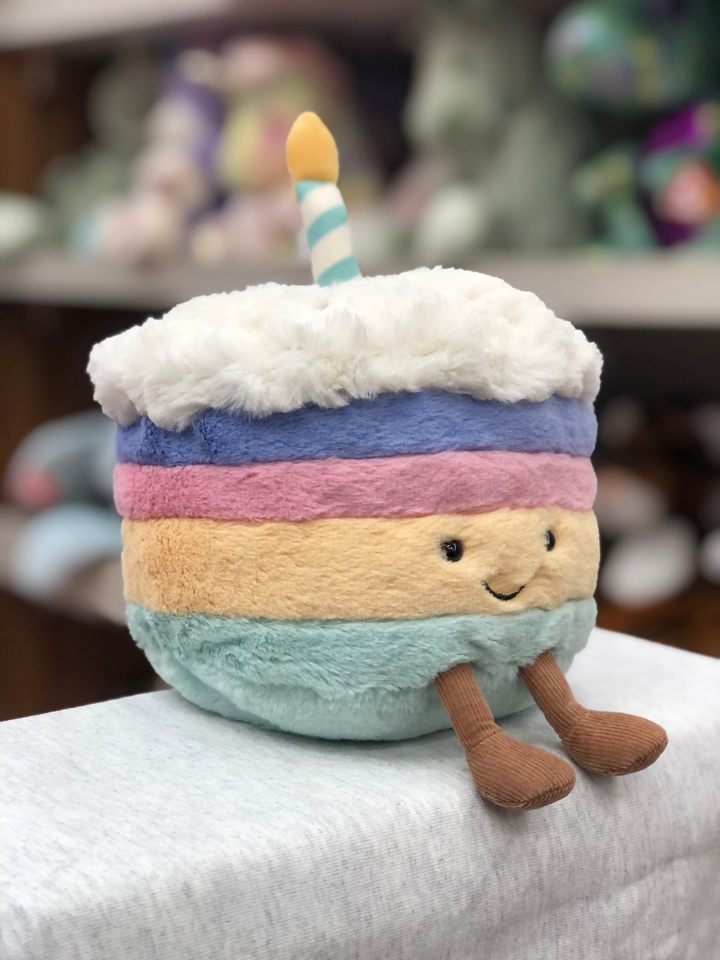 Jellycat Amuseables Rainbow Birthday Cake Medium Plush 10"