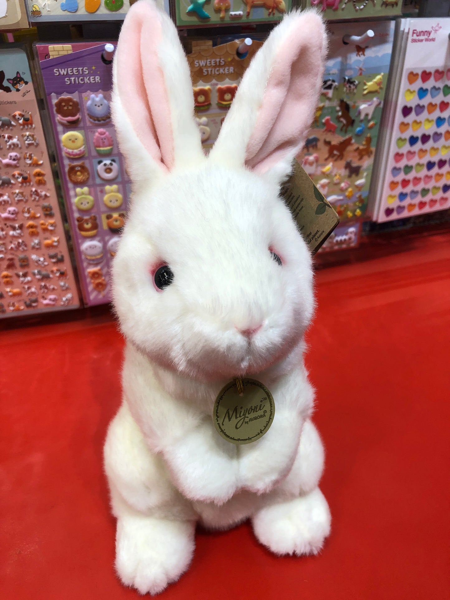 Aurora Miyoni Sitting Pretty American White Rabbit Plush 12"