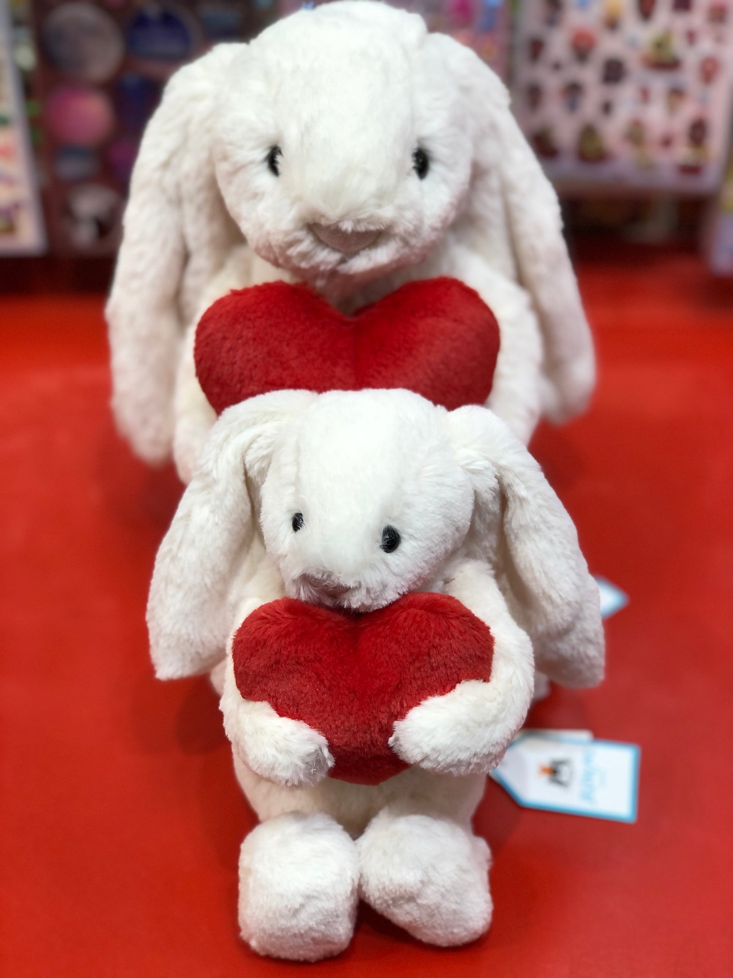 Jellycat Bashful Red Love Heart Bunny Plush 7" and 12"