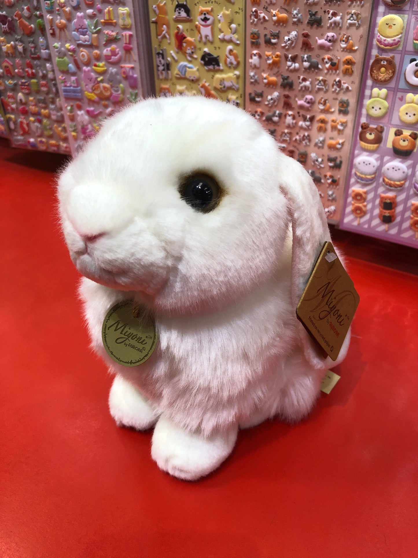 Aurora Miyoni White Lop Eared Bunny Plush 9"