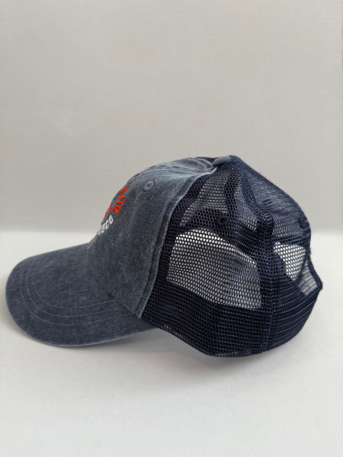 Sausalito San Francisco Over Washed Trucker Cotton And Mesh Cap