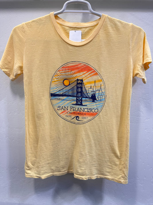 San Francisco Sunrise Bridge City Wave Women's Short Sleeve T Shirt