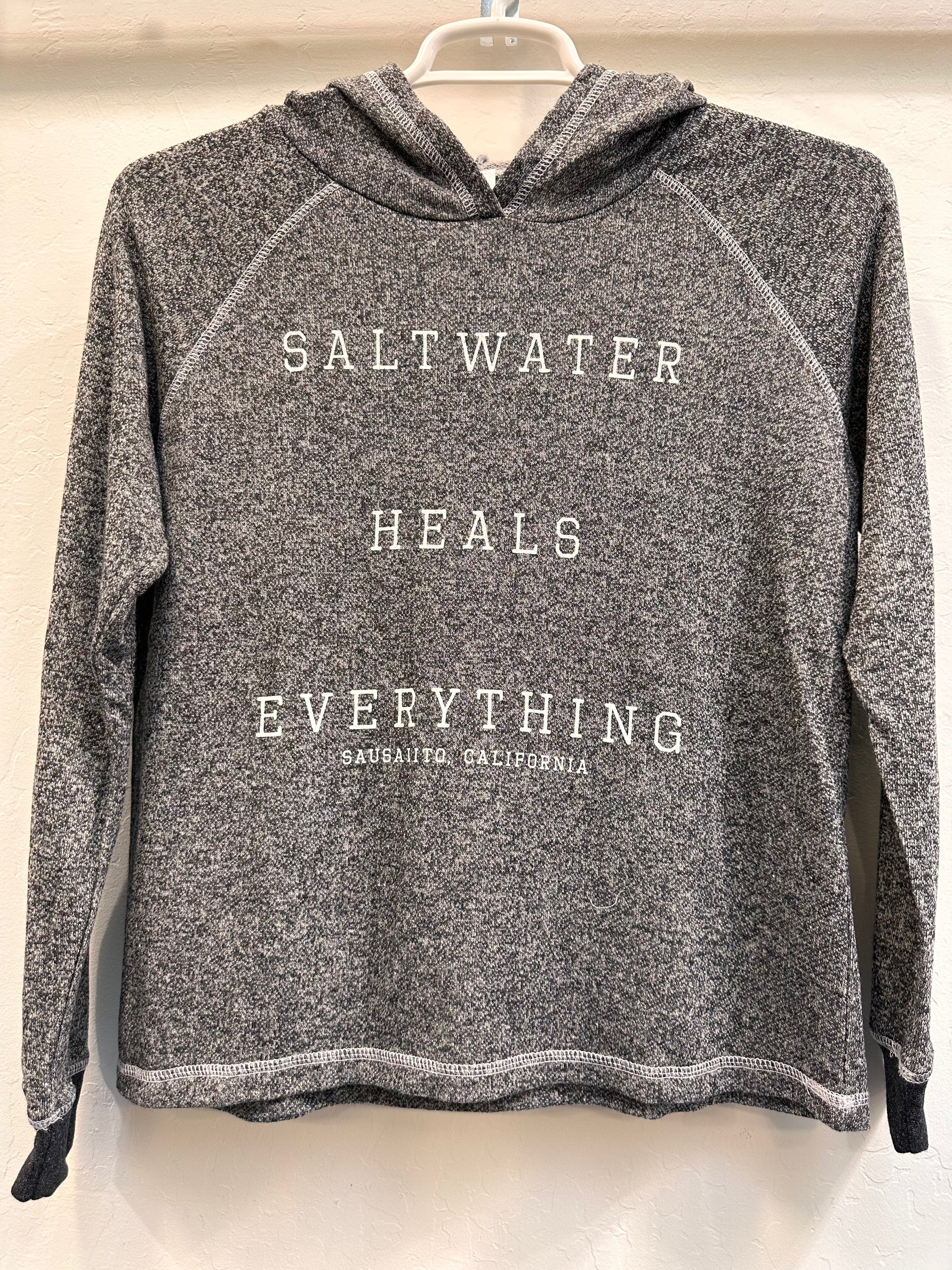 Sausalito Saltwater Heals Everything Women s V Neck Hoodie Sausalito Ferry Co