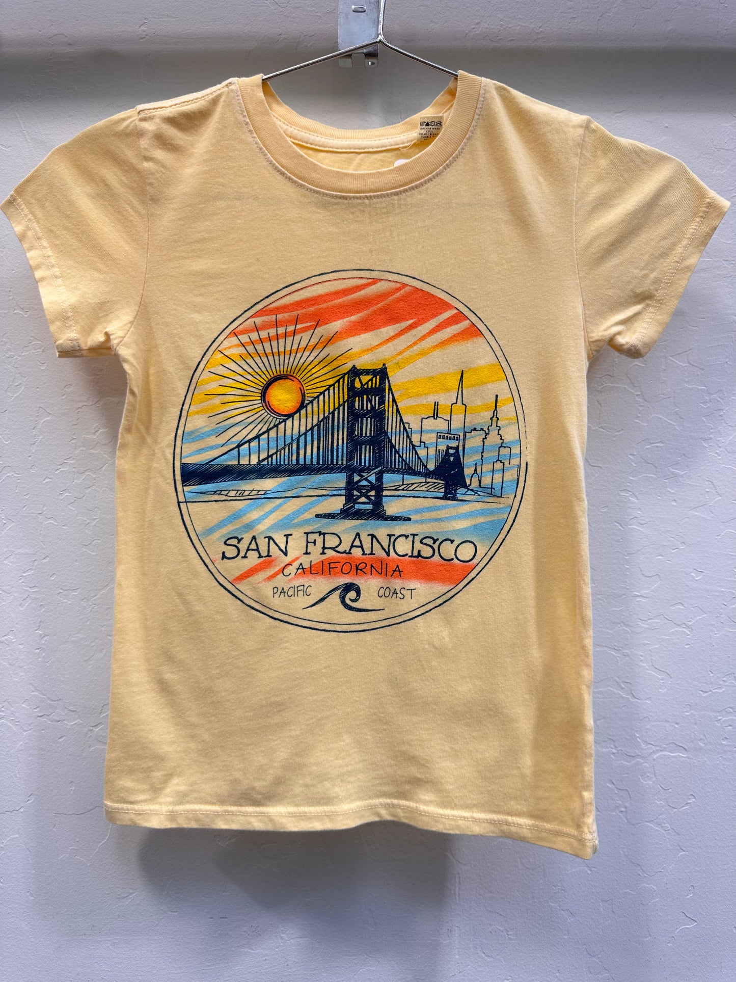 San Francisco Sunrise Bridge City Wave Girl's Short Sleeve T Shirt