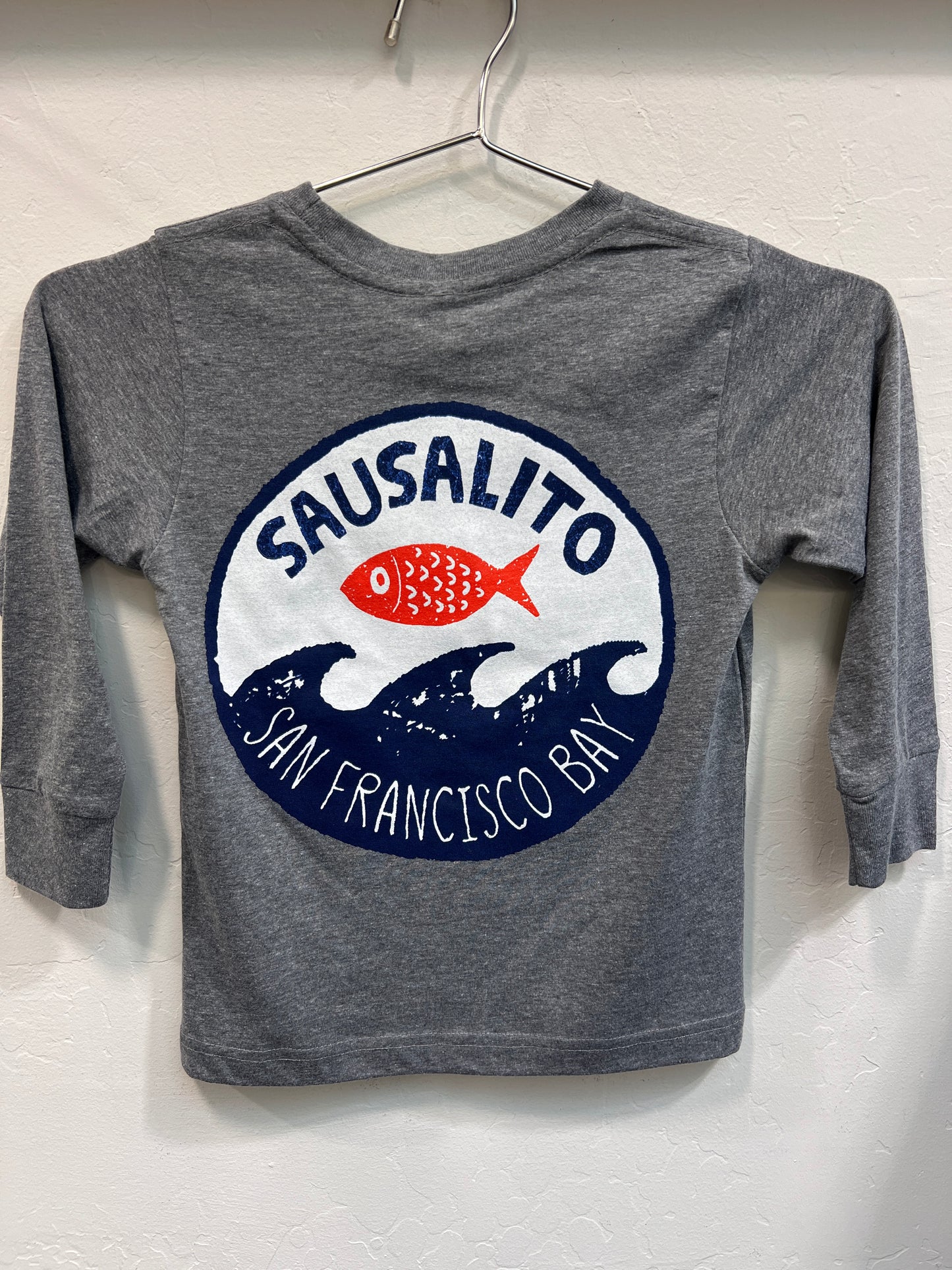 Fish Wave Sausalito Kids Long Sleeve T Shirt