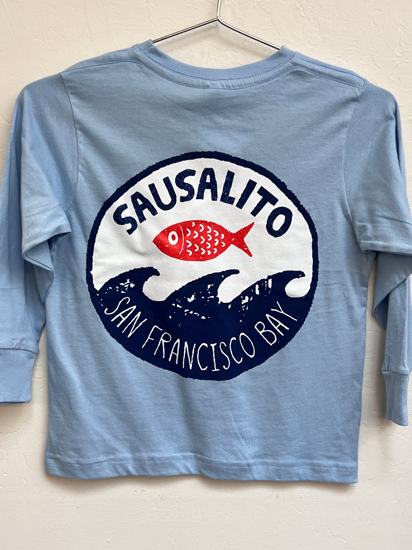 Fish Wave Sausalito Kids Long Sleeve T Shirt