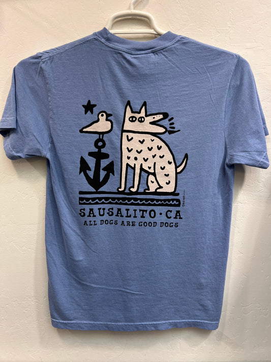 Sausalito Anchor Dog Unisex Short Sleeve Shirt