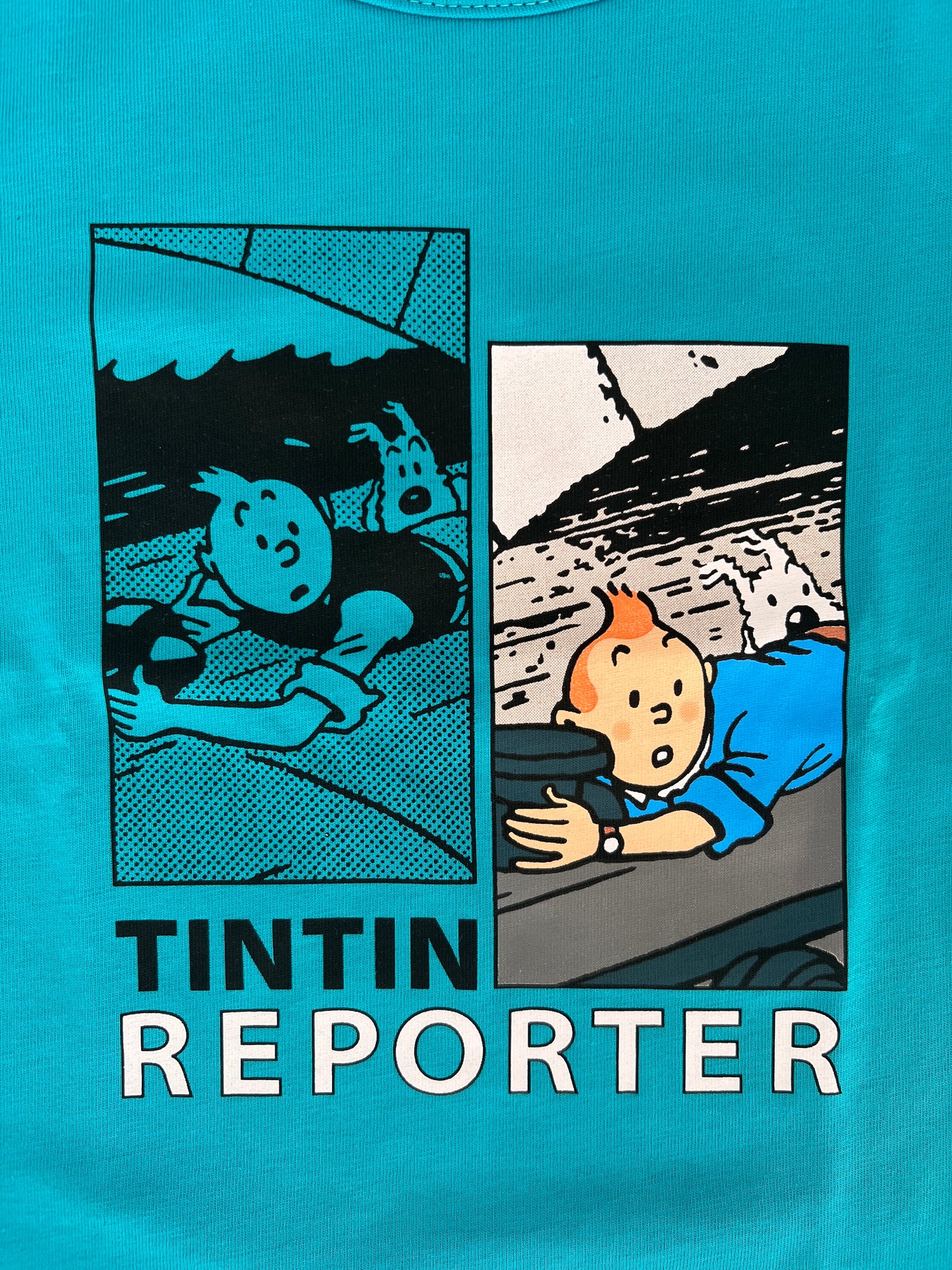 Tintin Duo Version Reporter Kids Turquoise T Shirt