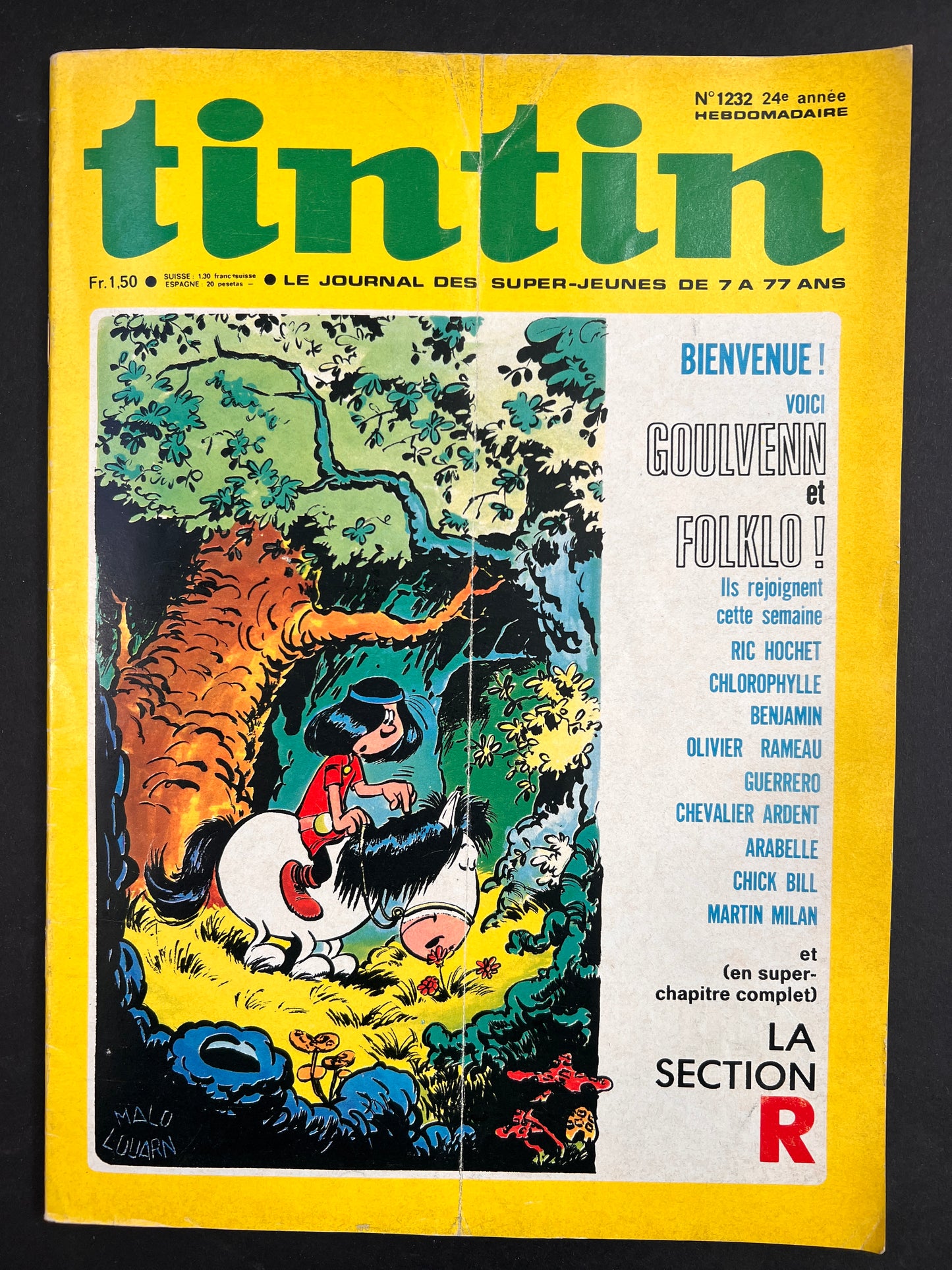 Tintin Magazine Issue No. 1232 August 8 1972