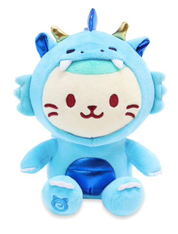 Anirollz Blue Dragon Mint Kittiroll 8" Medium Sitting Plush