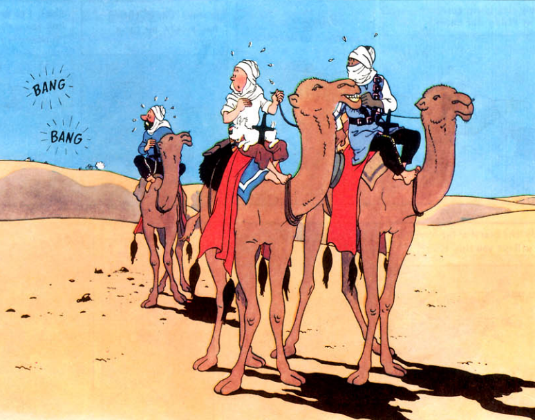 Tintin On Camel Button