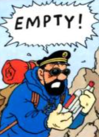 Captain Haddock With Empty Bottle Resin Figure From Tintin in Tibet 12 cm Ref. 42195