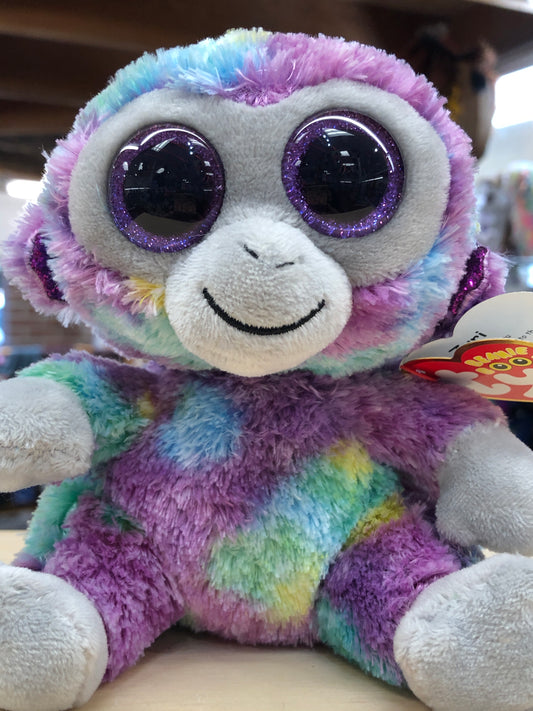 Ty Beanie Boo Zuri Multi-Colored Monkey Plush 6”