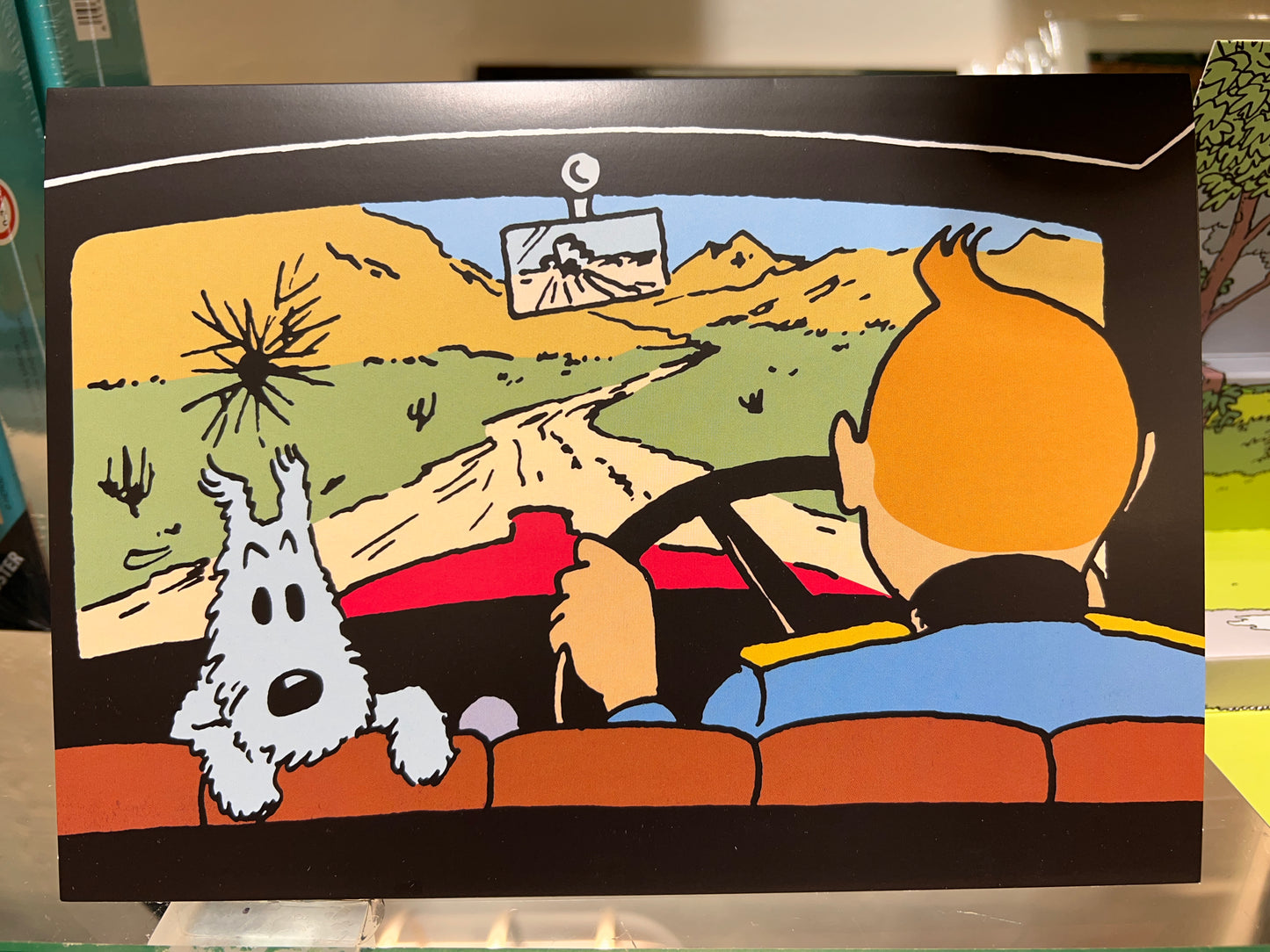 Tintin Drives The Rosengart Get Away Car Pop Up Card From the Broken Ear