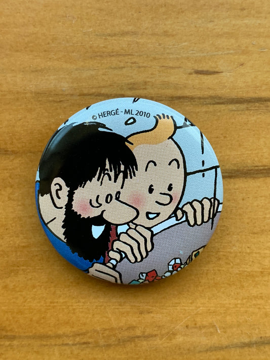 Tintin and Captain Haddock Make a Discovery Button