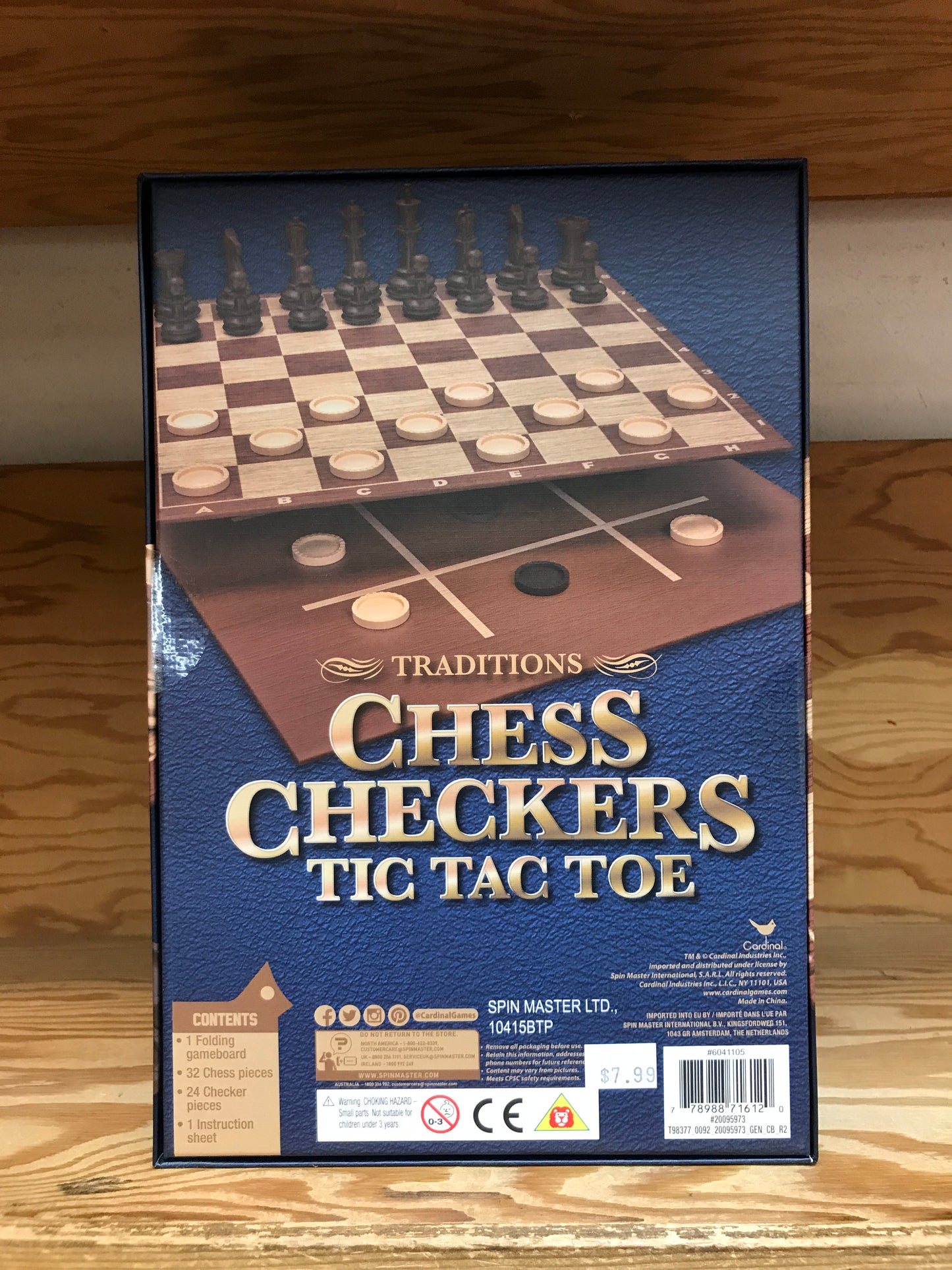 Traditions Chess, Checkers, Tic Tac Toe 3 in 1 Game Set