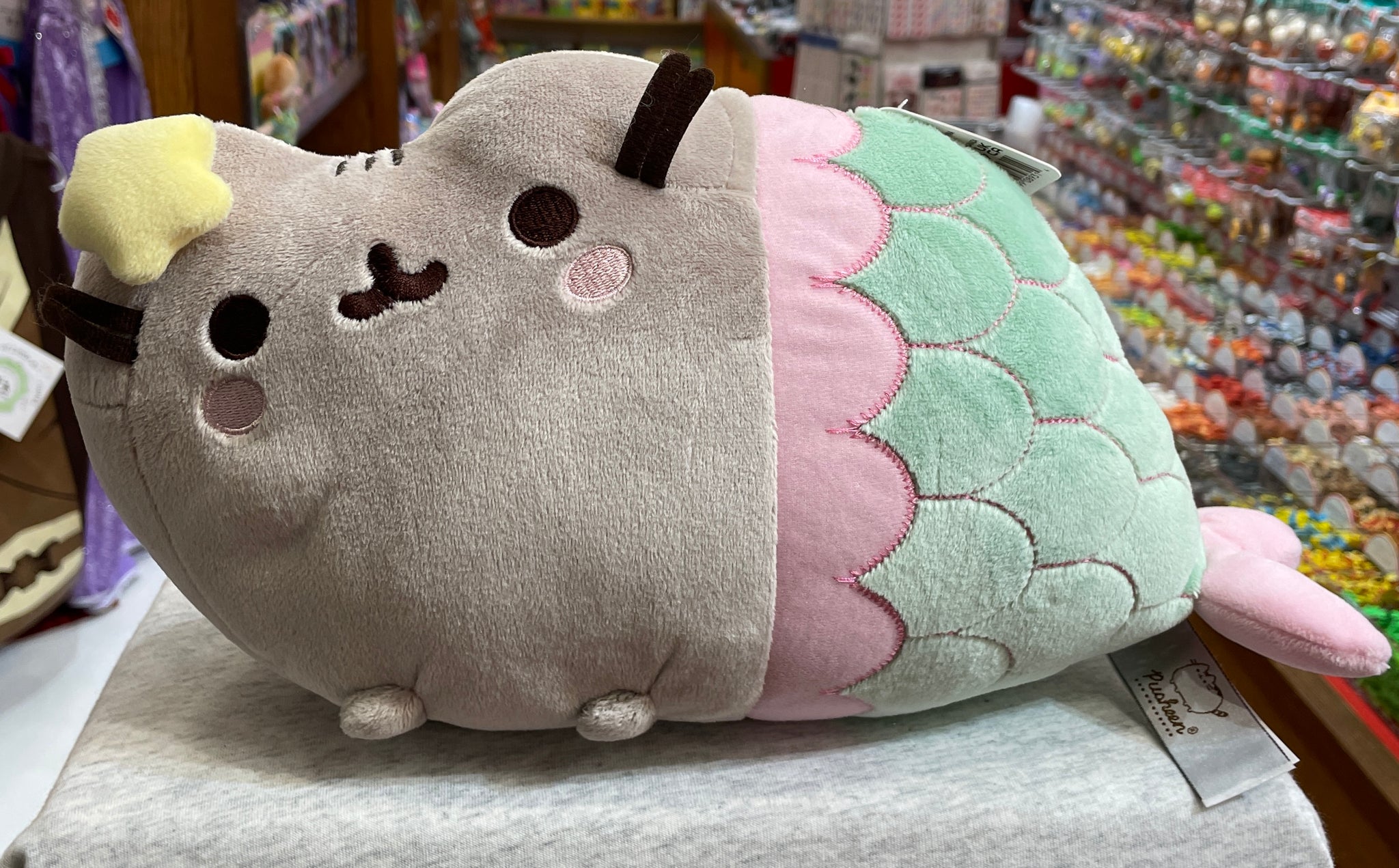 GUND Pusheen Mermaid Plush, Stuffed Animal for Ages 8 and Up,  Green/Pink, 12” : Toys & Games