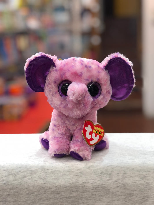 Ty Beanie Boo Eva Pink Speckled Elephant Plush 6"