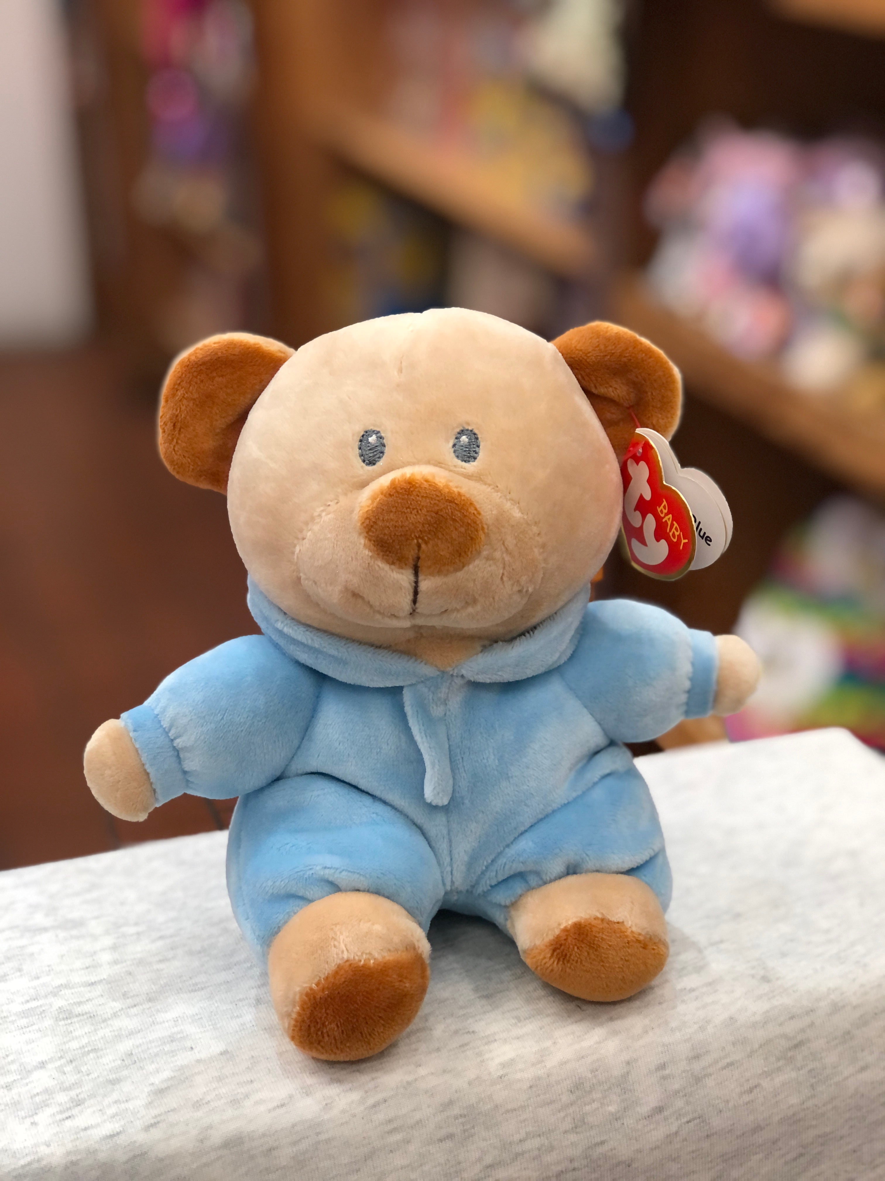 Pajama Bear - Blue Bear Baby Ty Medium. - Toy Sense