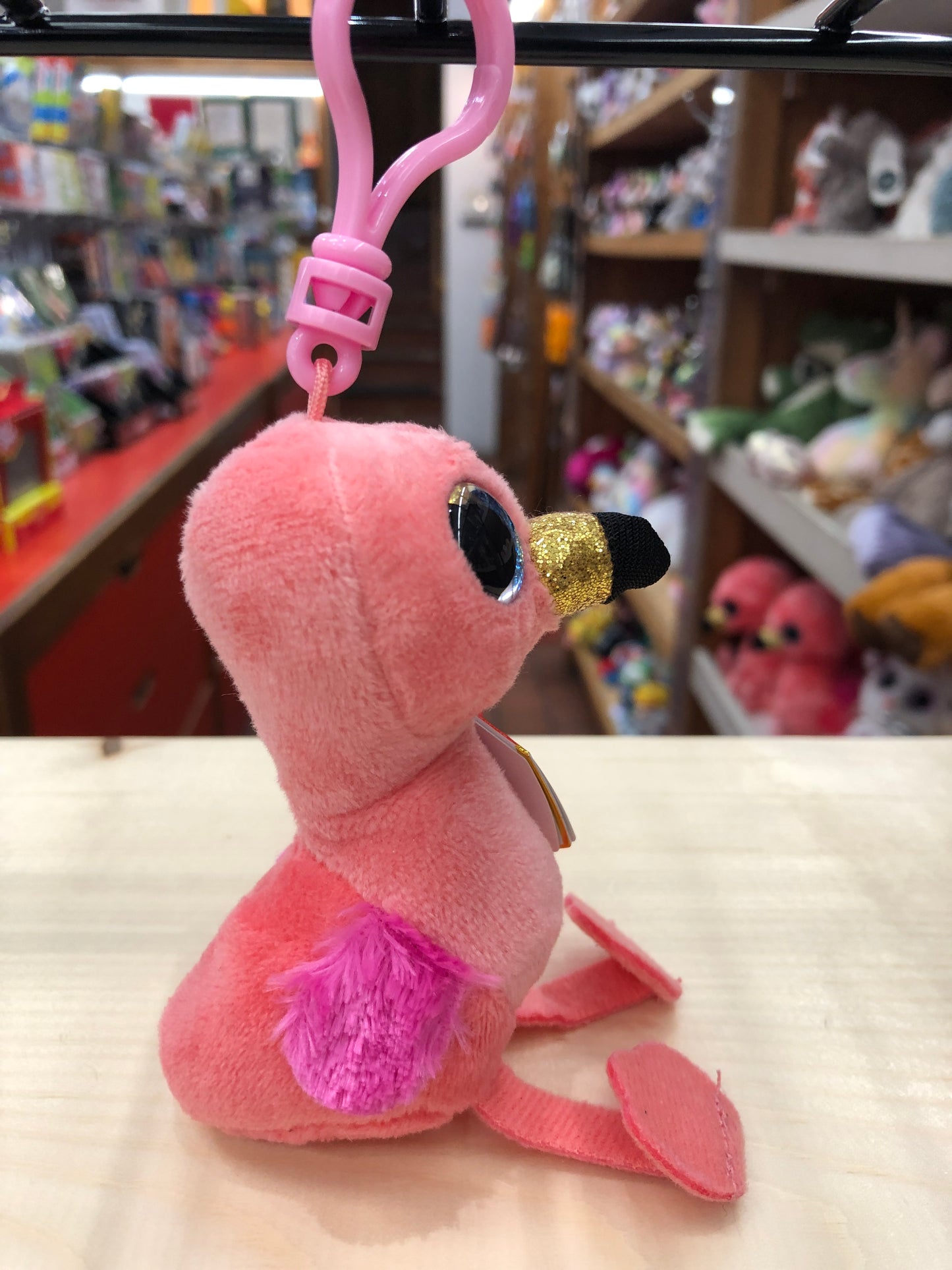 Ty Beanie Boo Gilda Pink Flamingo Plush Clip 7"