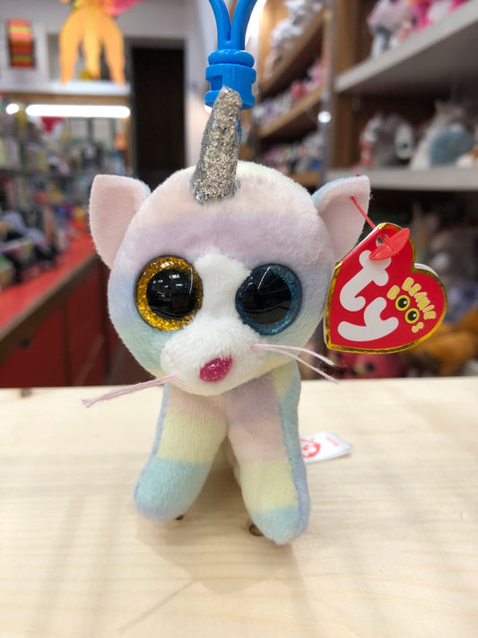 Ty Beanie Boo Heather Unicorn Cat Plush Clip 5"