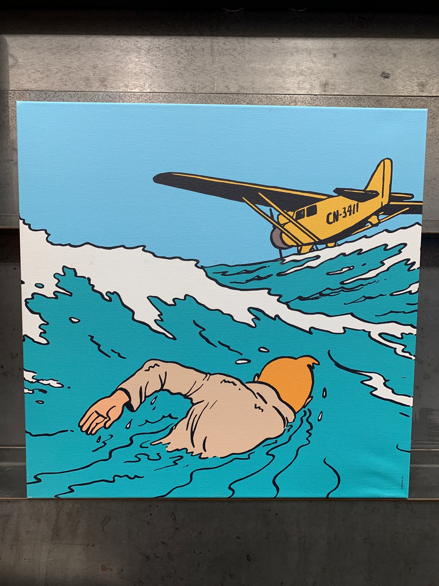 The Adventures of Tintin, The Crab with the Golden Claws Seaplane Lithograph