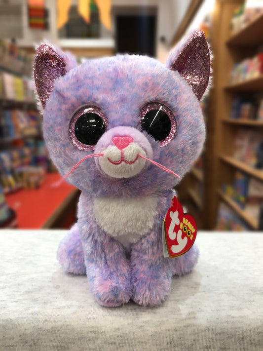 Ty Beanie Boo Cassidy Lavender Cat Plush 6"