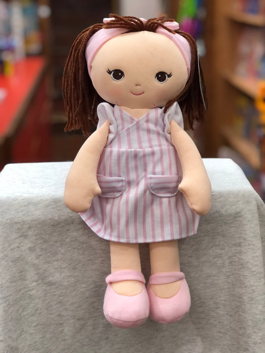 Baby Gund Toddler Doll in Pink Striped Dress 8"