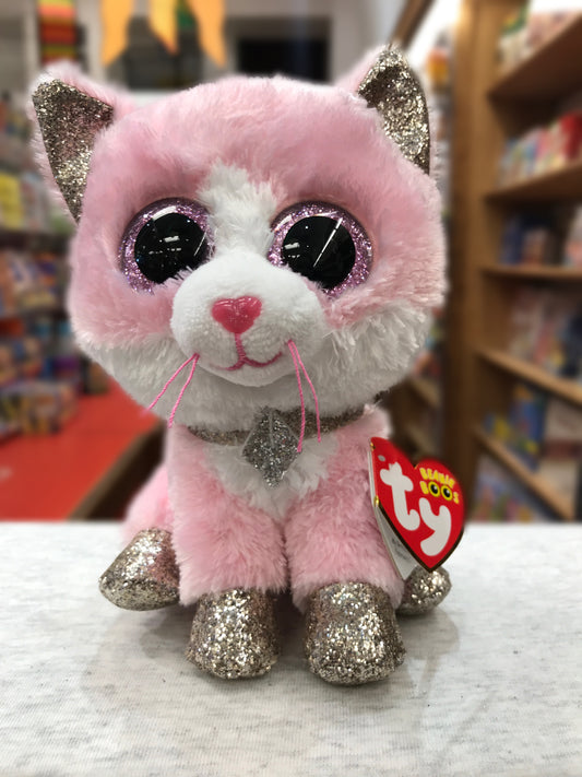 Ty Beanie Boo Fiona Pink Cat Plush 6"