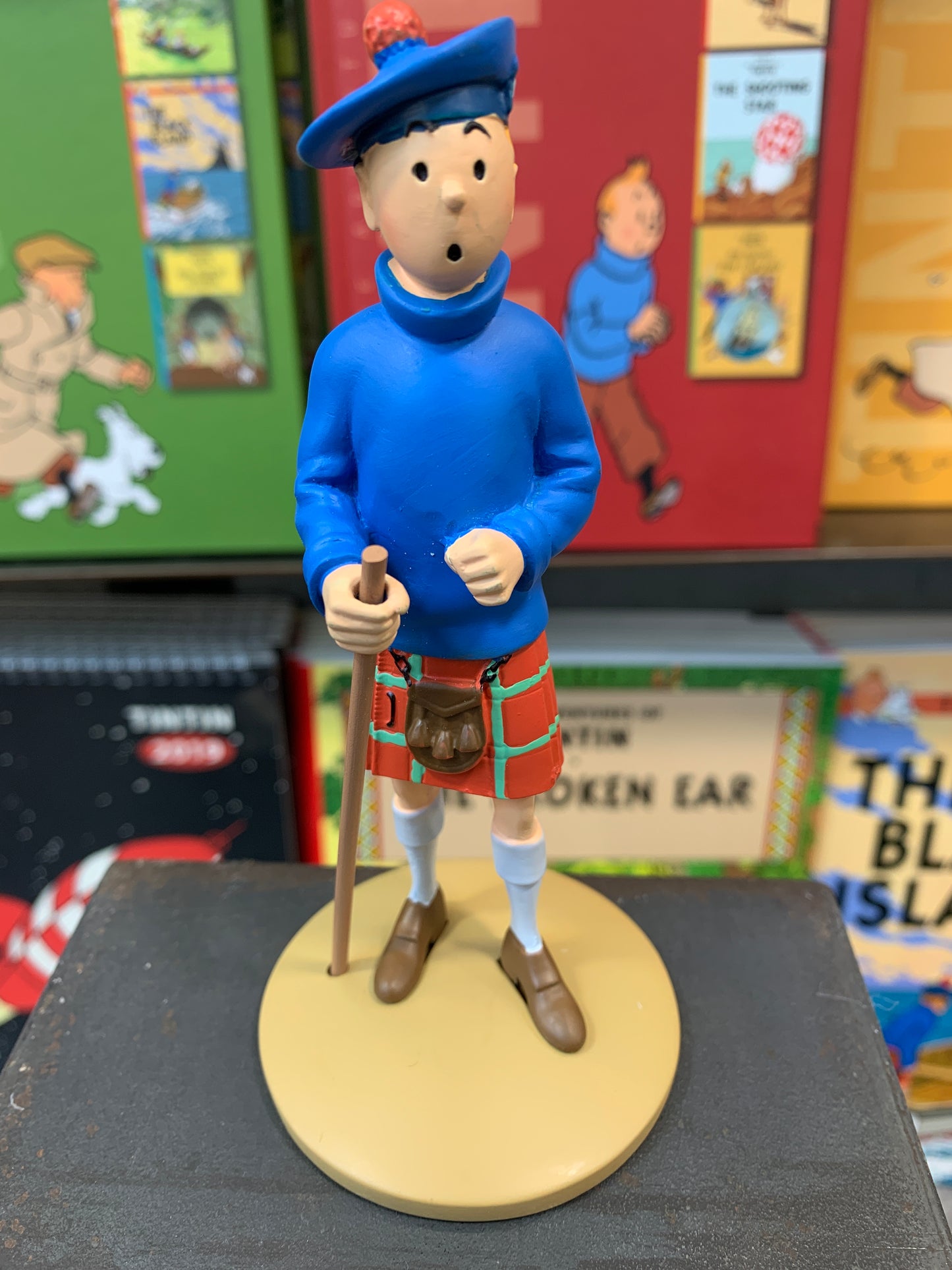 Tintin In Kilt Resin Figure From The Black Island. 12 cm Ref 42192