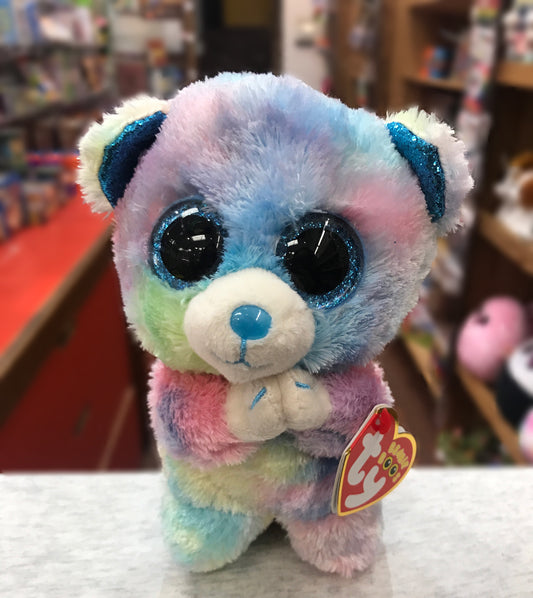 Ty Beanie Boo Hope Multicolor Praying Bear Plush 6"